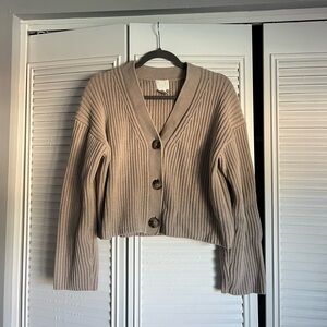 Brown Ribbed Cardigan from H&M